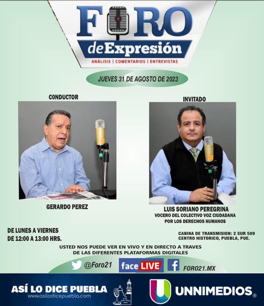 Hoy no se puede perder su programa #ForodeExpresion tendremos como invitado a Luis Soriano vocero del colectivo voz ciudadana.
En punto de las 12:00 por Foro21.mx