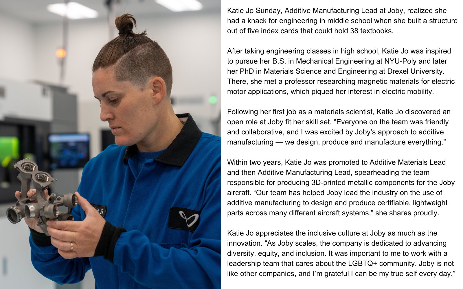 Joby Aviation on X: &ldquo;Katie Jo Sunday, PhD, our Additive 