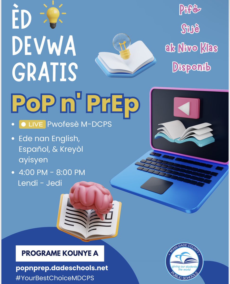 Free ONLINE homework help. Schedule your date, time, and subject at popnprep.dadeschools.net.