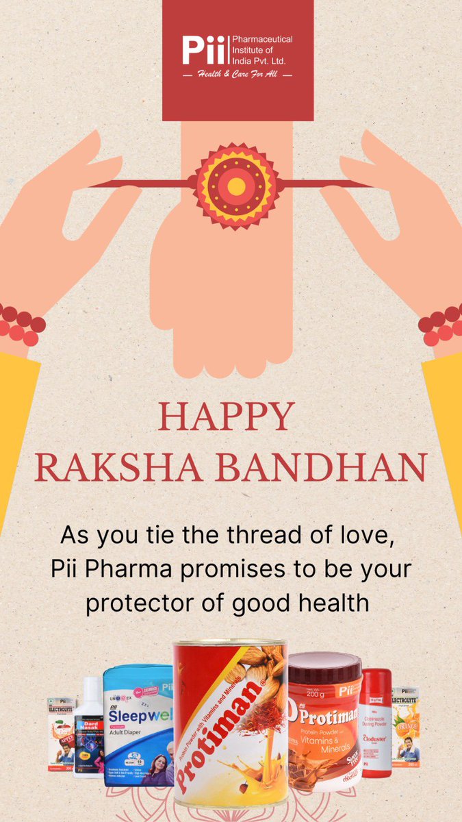 piipharma's tweet photo. Tying the knot of love and safety this raksha Bandhan 
#piipharma #RakhshaBandhan #love https://t.co/Kg6q4ab1Ck