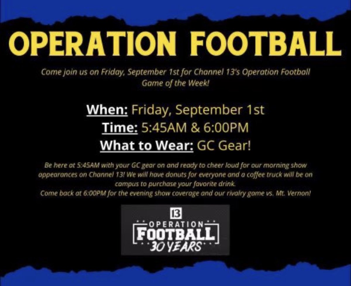 🗣️OPERATION FOOTBALL TOMORROW

‼️5:45 a.m.