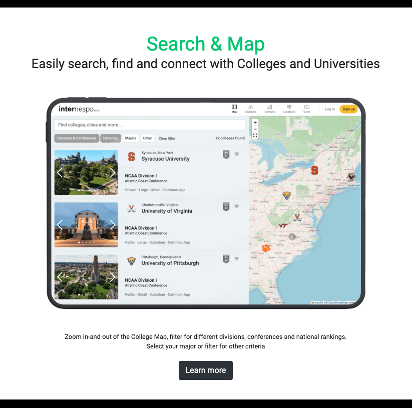 Alexinternespo's tweet photo. The #CollegeSoccer⚽️ process can be overwhelming for many players and parents. That's why we created Internespo, a free social platform to help you. Search colleges by divisions, rankings, and majors to help you find the right choice. Check out https://t.co/zFwHQYtA3m today! https://t.co/3aBBS5BhfP