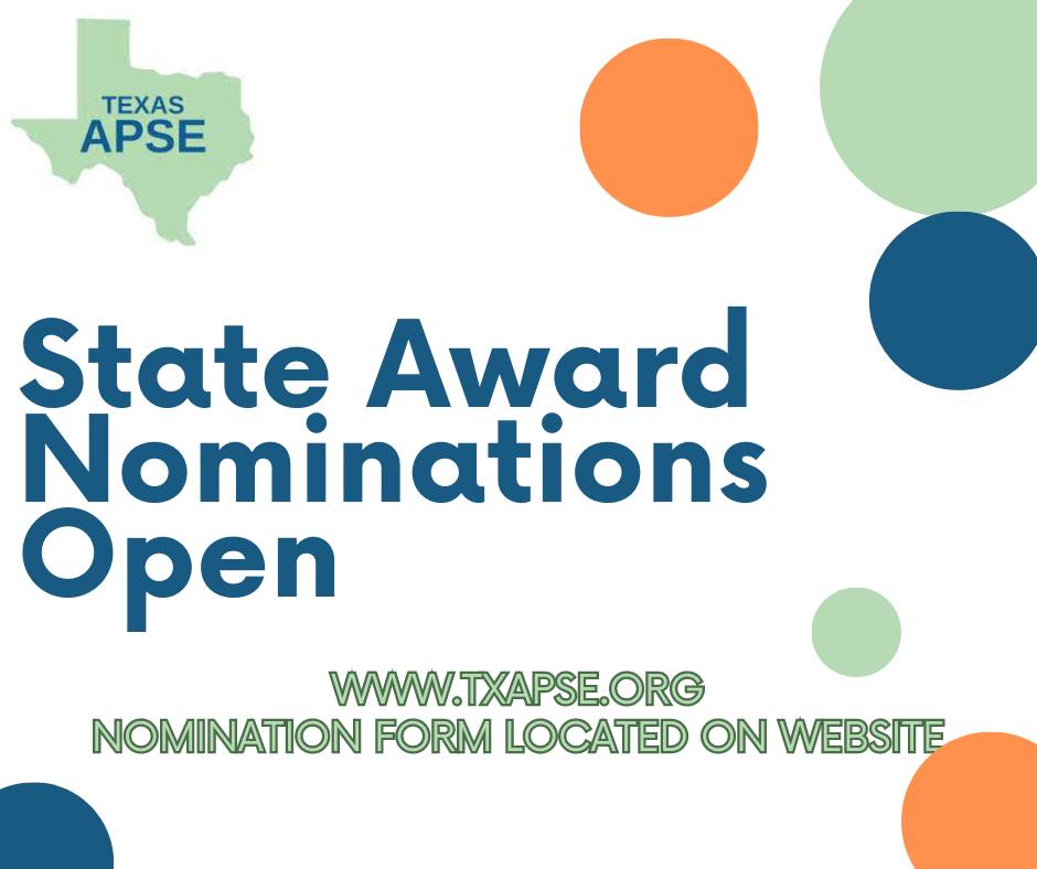 Today is the last day to nominate an employer, an employee with a disability,  a provider agency, an employment support professional, or a state employee! txapse.org/award-nominati…  #employmentfirst