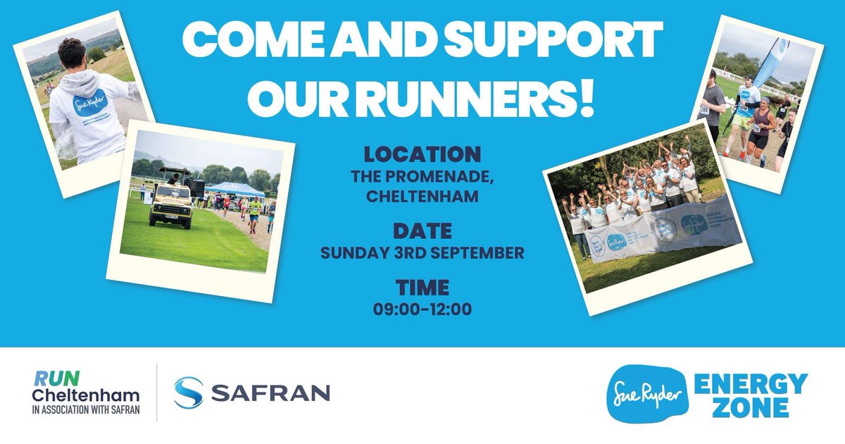 What are your plans this Sunday?! 
Fancy joining #Team <a href="/Sue_Ryder/">Sue Ryder</a> on The Prom in #Cheltenham at our all new #EnergyZone, we’ll see every runner through and give them all the biggest cheer 👏👏 Come on down and join the party with our @SueRyderLCH #volunteers