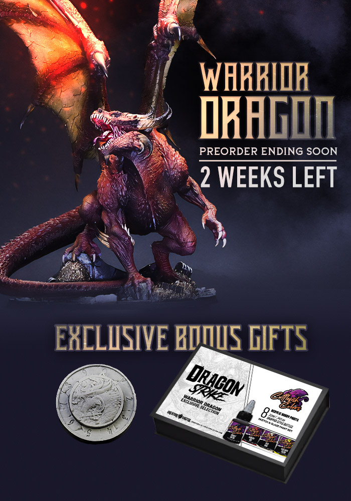 ONLY 2 MORE WEEKS for Battling Dragons Bundle and Warrior Preorder with EXCLUSIVE Paint Set and Dial. US/Worldwide: us.creaturecaster.com/products/warri… Canada: ca.creaturecaster.com/products/warri… Painted by: Ryan of Cuttlefish Colors #creaturecaster #cuttlefishcolors #dragonminiature