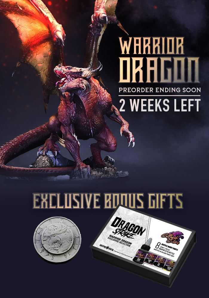 ONLY 2 MORE WEEKS for Battling Dragons Bundle and Warrior Preorder with EXCLUSIVE Paint Set and Dial. 

US/Worldwide: us.creaturecaster.com/products/warri…
Canada: ca.creaturecaster.com/products/warri…

Painted by: Ryan of Cuttlefish Colors

#creaturecaster #cuttlefishcolors #dragonminiature