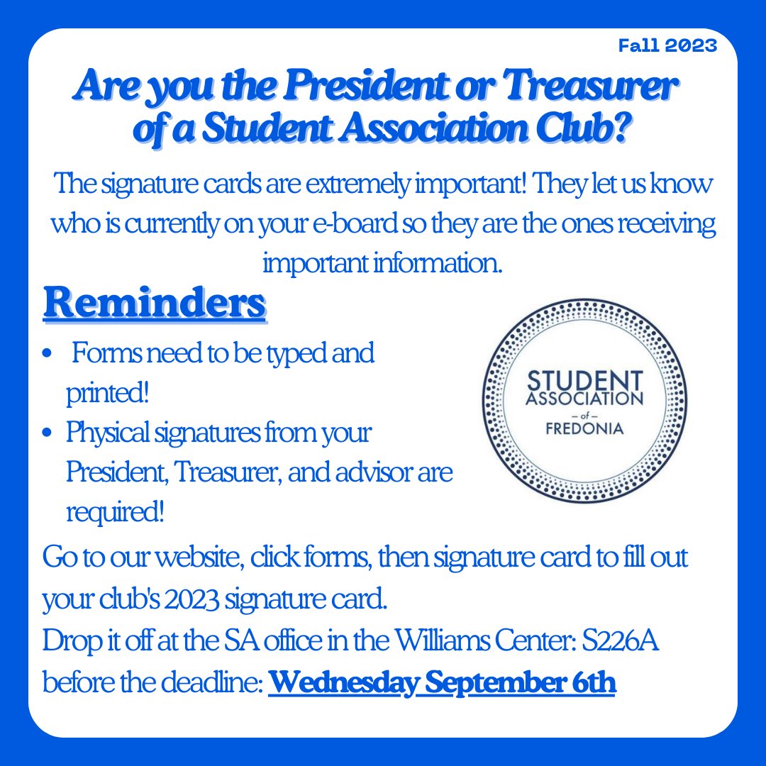 Fredonia_SA's tweet photo. Link is in our bio! If you have any questions please email the Vice President Stephen at savp@fredonia.edu https://t.co/ql15iFX7EV