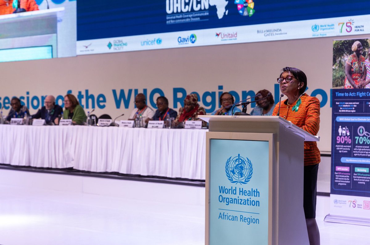 At #RC73AFRO today, I had the pleasure of discussing with leaders in health how we can come together to accelerate progress towards #CervicalCancer elimination in the region. #Africa is disproportionately affected by cervical cancer, with 19 of 20 high-burden countries globally.