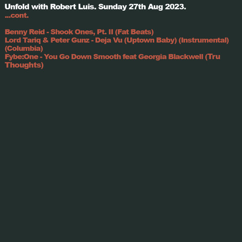 ROBERT LUIS - Tru Thoughts (@robertluis) on Twitter photo Unfold Radio (link in bio) with <a href="/Fybeone/">Fybe:one</a> <a href="/Laurence_Guy/">Laurence Guy</a> <a href="/waynesnowmusic/">WAYNE SNOW</a> <a href="/sandunesmusic/">Sandunes</a> <a href="/ThaboTonick_M/">Thabo Tonick</a> <a href="/StayTrueSounds/">Stay True Sounds</a> <a href="/sharkysoundnice/">Sharky</a> <a href="/marc4hero/">marc mac</a> <a href="/bennyreid/">bennyreid</a> Georgia Blackwell, Bahamadia, Donsurf, Ramya Pothuri, Earth Angel, Sinead O'Connor, Fresh 4, The Sindecut & Ijeoma Unfold Radio (link in bio) with <a href="/Fybeone/">Fybe:one</a> <a href="/Laurence_Guy/">Laurence Guy</a> <a href="/waynesnowmusic/">WAYNE SNOW</a> <a href="/sandunesmusic/">Sandunes</a> <a href="/ThaboTonick_M/">Thabo Tonick</a> <a href="/StayTrueSounds/">Stay True Sounds</a> <a href="/sharkysoundnice/">Sharky</a> <a href="/marc4hero/">marc mac</a> <a href="/bennyreid/">bennyreid</a> Georgia Blackwell, Bahamadia, Donsurf, Ramya Pothuri, Earth Angel, Sinead O'Connor, Fresh 4, The Sindecut & Ijeoma