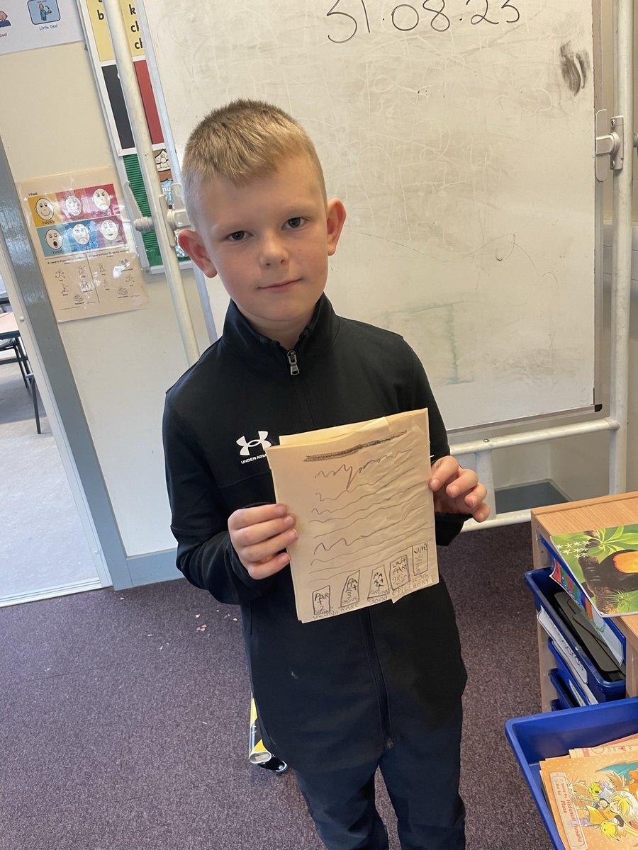 I love it when pupils are proud to show off their work! This P5 was so excited to share this book he made in his own time! @cv_doyle