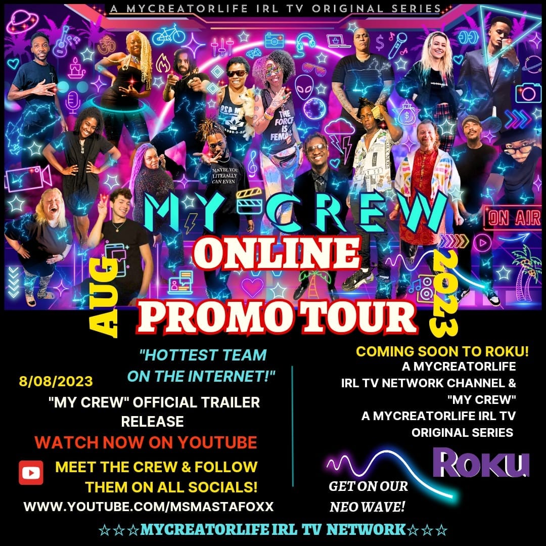 msmastafoxx's tweet image. It's The Last Day Of Our “My Crew” Online Promo Tour Aug 2023 &amp;amp; Premieres On Roku Next Week! Hottest Team On The Internet! 4 Creators By Creators! Meet The Cast &amp;amp; Watch The Official Trailer Neo! 🎬 youtu.be/CKNsLeCKMfI or youtube.com/MsMastaFoXX #MyCrew #MyCreatorLife