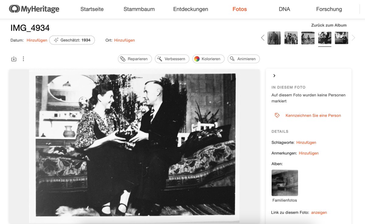 Ahnenforscher fragen sich oft, wann ein historisches Foto aufgenommen wurde. Der neue PhotoDater von <a href="/MyHeritage/">MyHeritage</a> schätzt das Aufnahmedatum eines Fotos! Wie das funktioniert und wie gut das Ergebnis ist, habe ich ausprobiert: familienarchiv-stein.de/neuer-dienst-s… #ahnenforschung #genealogie
