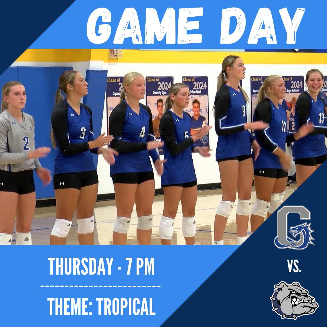 BlueDragonVB's tweet image. It’s Game Day!  7th grade starts at 4, followed by 8th grade, C team starts at 5, JV at 6, followed by varsity at 7.  Be there and be loud!!