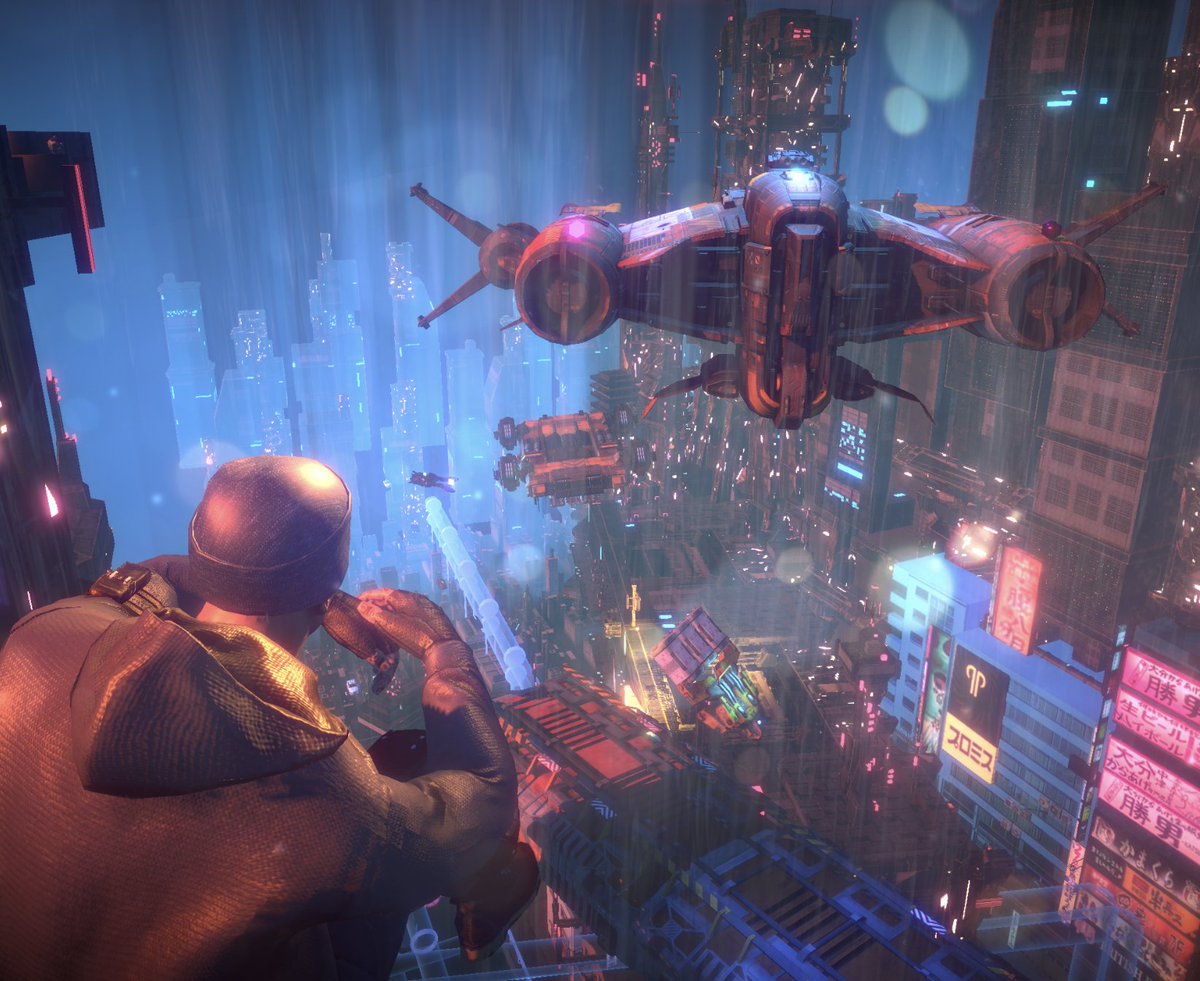 weaponofvoice_'s tweet photo. Arby waiting for a lift #cyberpunk #ambientmusic #synthwave https://t.co/hIXnOf7fgz