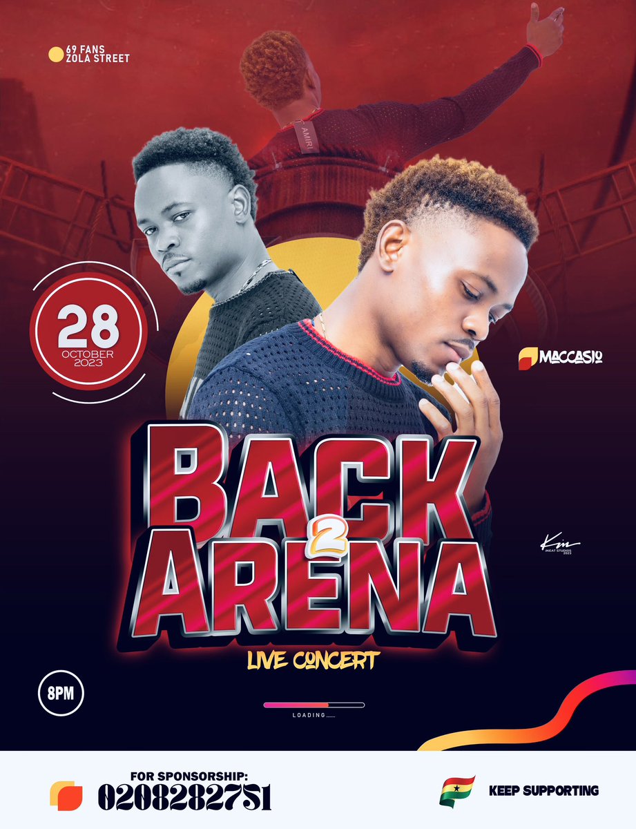 BACK 2 ARENA 🦁 28th October 23.
<a href="/Maccasio/">Vincenzo</a> live in accra Bokum Boxing arena 

Share and repost with hashtag #BackToArena 
Thank you ❤️💪