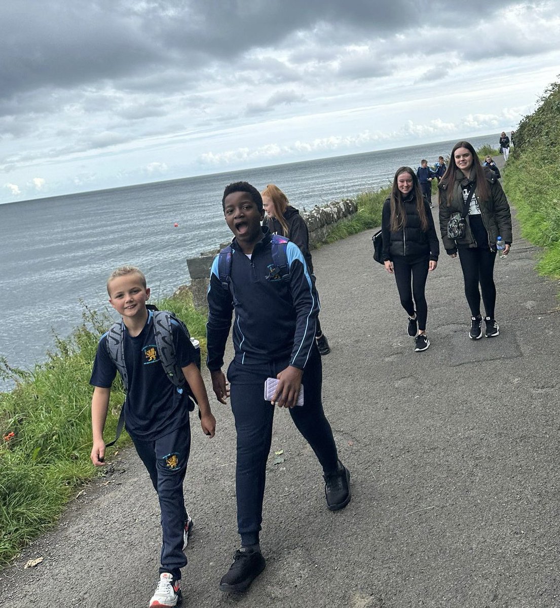 English_BASFC's tweet photo. Year 8 and 14 sponsored walk; raising school funds, bonding and a snippet of Heaney. 

“Late August, given heavy rain and sun
For a full week, the blackberries would ripen.
At first, just one, a glossy purple clot
Among others, red, green, hard as a knot.” https://t.co/JBnXxUFnaj