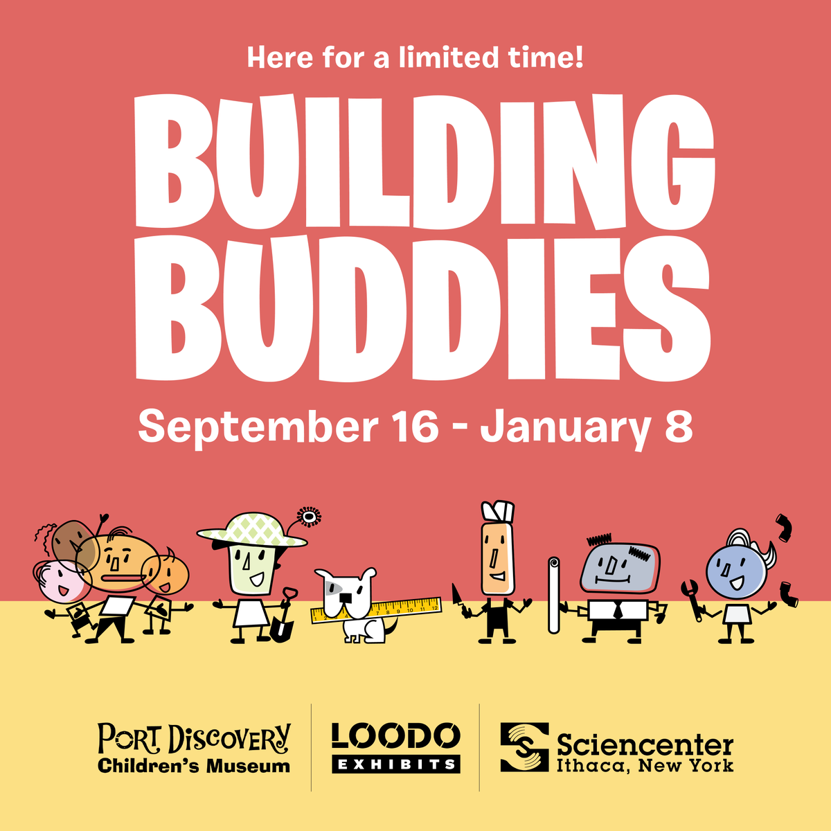 portdiscovery's tweet photo. Put on your hard hats and grab your tool belts because The Building Buddies are coming to Baltimore on September 16th! 

#travelingexhibit #handsonlearning #newtobaltimore #baltimore #childrensmuseum https://t.co/VhRXLsqCOw