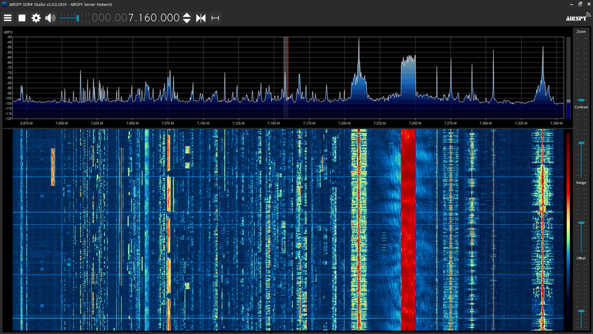 PD0SWL's tweet image. Testing new remote setup with #Airspy Discovery and &quot;extended&quot; #YouLoop indoors (attic). Loop elements replaced by 5m SMA cable, triangular, twisted air gap in the middle. Low QRM, plenty signals #hamradio #spyserver