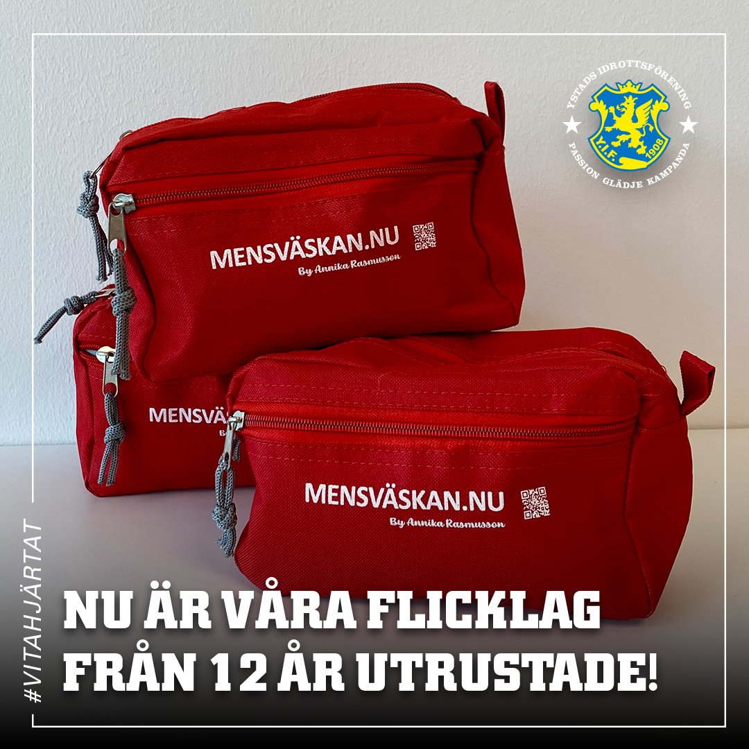 I ett led att minska stigmat kring idrottande och mens har vi införskaffat sk ”mensväskor” till alla våra flick- och damlag från 12 år och uppåt. Det är ett samarbete med barnmorskan Annika Rasmusson som är initiativtagare. Läs mer på yif.se #viställerupp