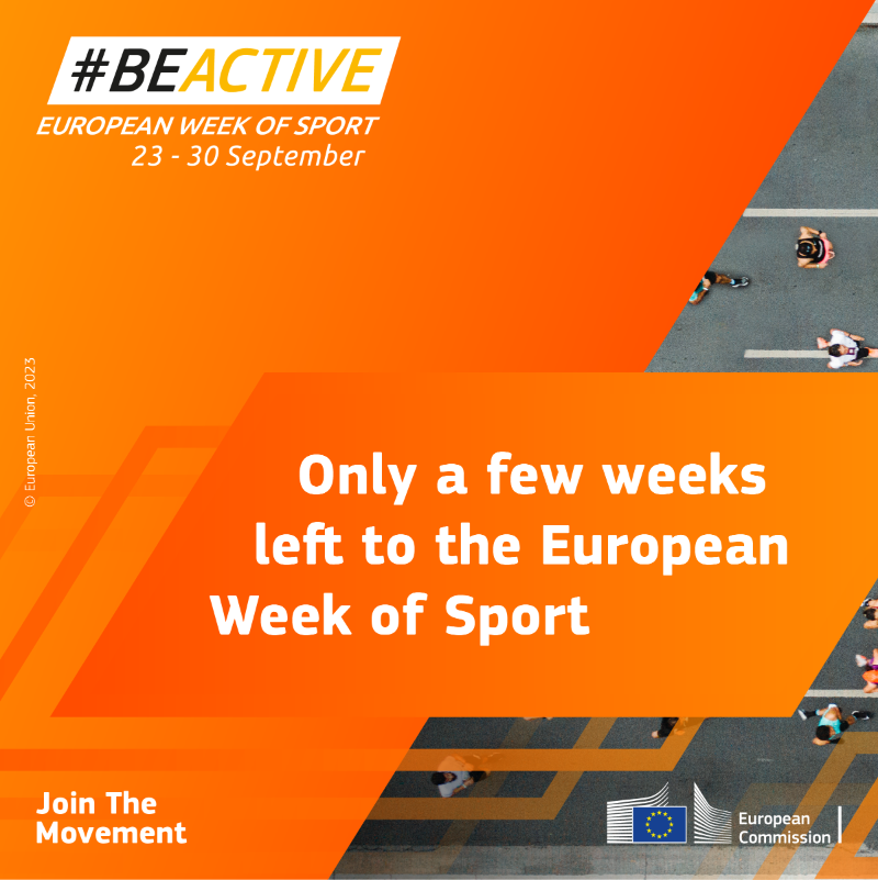 EuSport's tweet photo. 🔜 The European Week of Sport is only a few weeks away, starting on 23 September with the official #BeActive opening in Valencia 🇪🇸.

Don’t miss out! Check our website for more info and join the movement