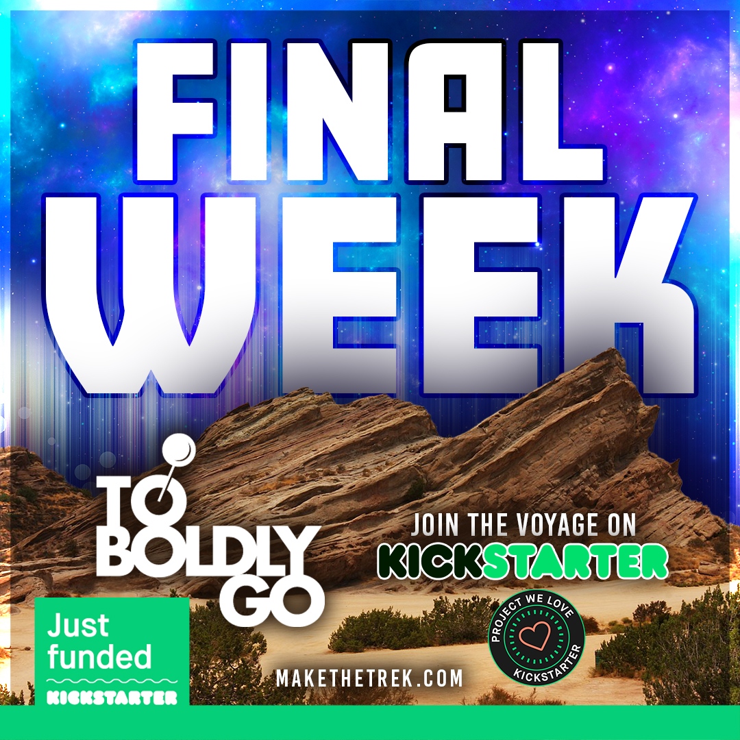The TO BOLDLY GO Kickstarter is now FULLY FUNDED thanks to all of your support! There is still time to receive exclusive items, though, so help us stretch the goals even more at makethetrek.com! #ToBoldlyGo #StarTrek