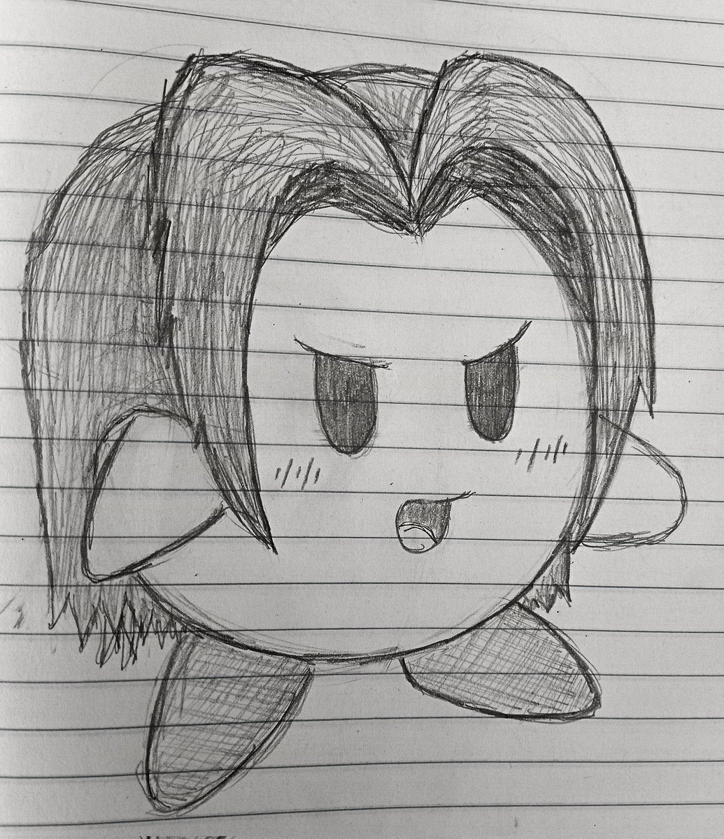 DegXD24's tweet photo. Kirby-Sefiroth is angry to have classes today 😠
#Kirby #fanart #classes #Sefiroth #doodle #drawing https://t.co/A1xQi1Ilq7
