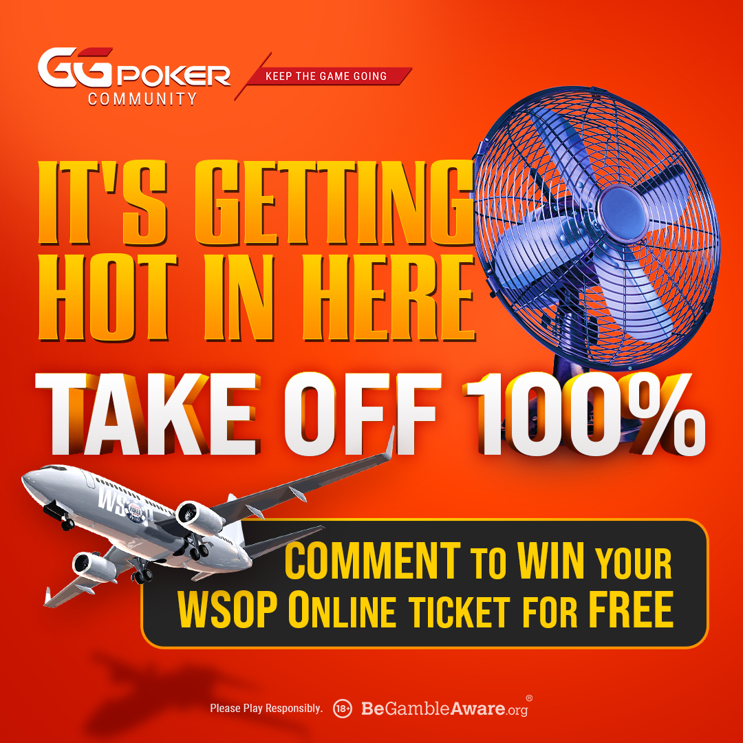 🚨 WIN a FREE FLIGHT to WSOP Online 🚨

LIKE, RT &amp; COMMENT your nickname to CHECK-IN &amp; WIN 1 of 5 satellite seats to WSOP Online Event #11: $100 FLIP &amp; GO NLH, $1M GTD 🔥

GATE CLOSES in 24hrs... ⌛

#WSOPOnline