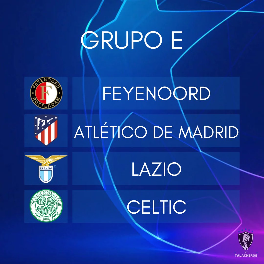 TalacherosFC's tweet photo. ⭐️¡LISTOS LOS GRUPOS DE LA CHAMPIONS!⭐️

Talacheros, el día de hoy se llevó a cabo el sorteo de la UEFA CHAMPIONS LEAGUE, aquí les dejamos los grupos.🔥🫡

¿El grupo F es el grupo de la muerte?💀👀

#championsleague #futbol #fasedegrupos #uefa #futboleuropeo https://t.co/VEHmGaIDEG