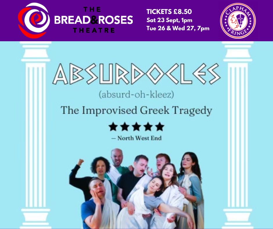 absurdocles's tweet photo. 🍷Dionysus here. 

We’re bringing the fun to the esteemed @ClaphamFringe @BreadandRosesTC for 3 shows. 

listen to the Oracle -  purchase your tickets immediately. 
last time she correctly predicted a sold out show. 

https://t.co/6XwnnepfaD https://t.co/ZNTwYRXSqQ