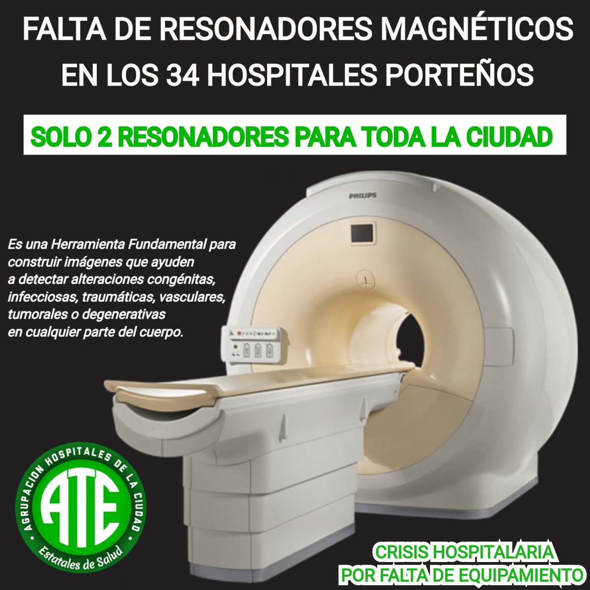 🏥 16 años sin soluciones.
El sistema de salud porteño conformado por 34 hospitales, recibe más de 9 millones de consultas al año.  Pero los milagros escasean y la estructura de los hospitales es obsoleta, como así la falta de equipamiento médico en el sistema sanitario porteño.
