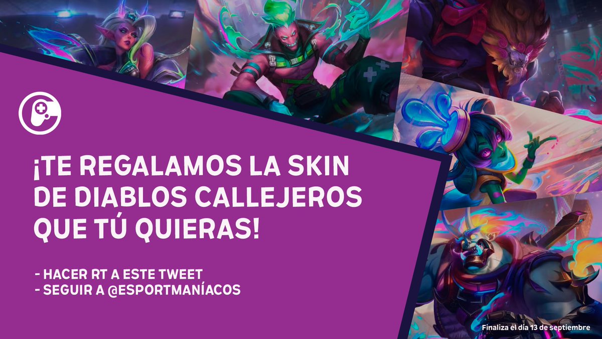 ¡SORTEAMOS UNA SKIN DE DIABLO CALLEJERO, LA QUE TÚ ELIJAS! 

Solo tienes que hacer RT a este tweet y seguirnos en Twitter🥰