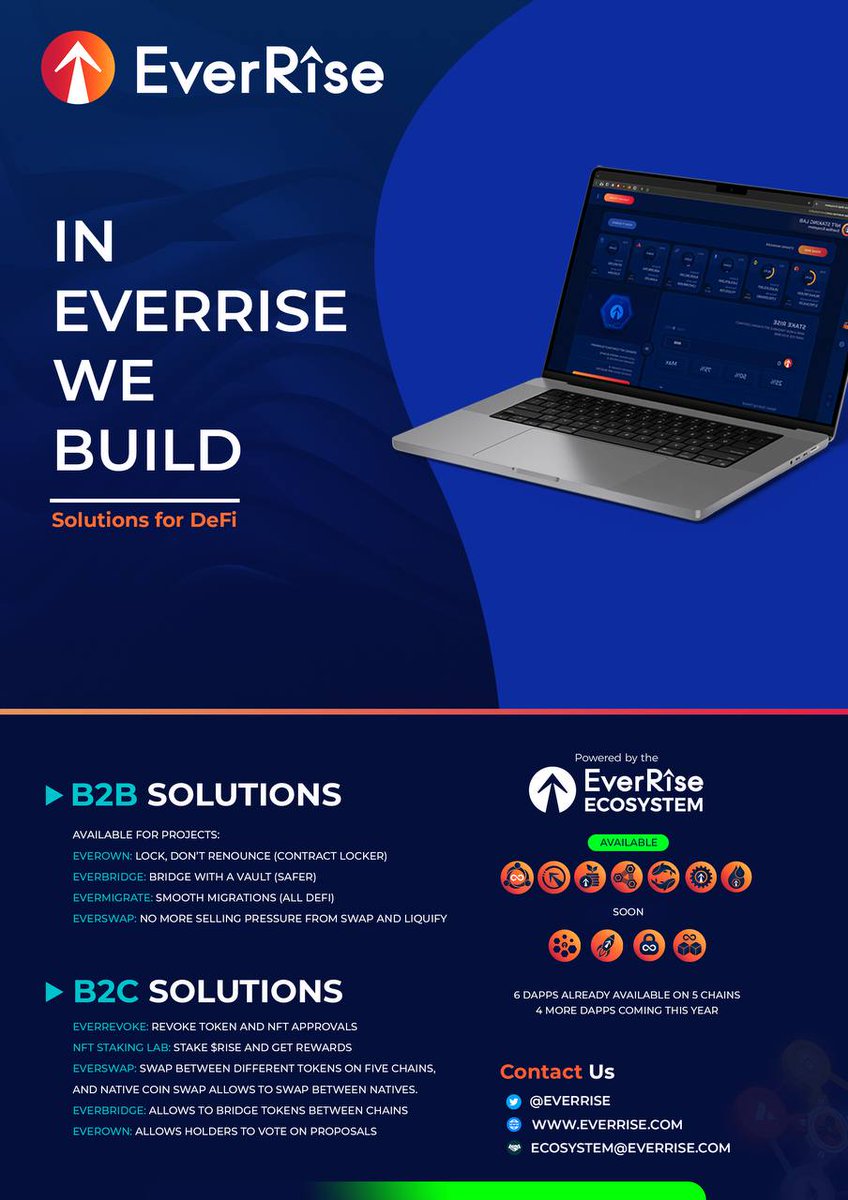 @EverRise is building #Defi tools for individuals and other projects. To make your chain more secure and accessible.

#EverOwn #EverSwap #EverBridge #EverMigrate #EverRevoke are here for you.

@FantomFDN I hope you can see us 🤘 #RISERS

#EverRise $RISE