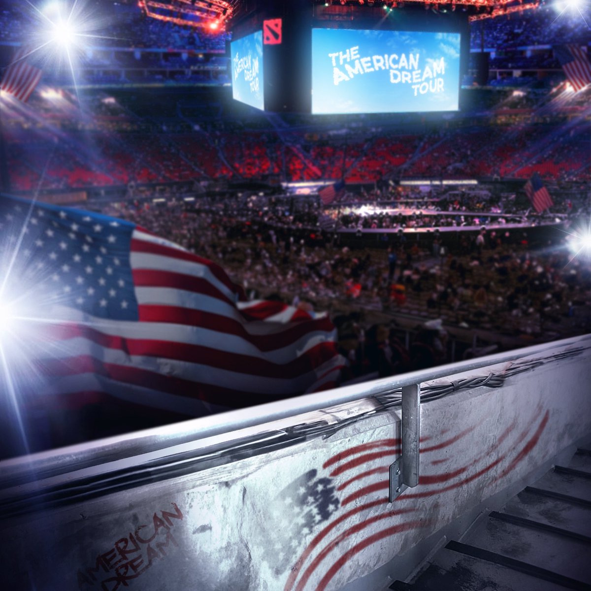 sammieshussein's tweet photo. The American Dream tour prices and backdrop out now. Tickets are limited and they are available for purchase next Friday 🇺🇸 https://t.co/rfzOPyoHXl