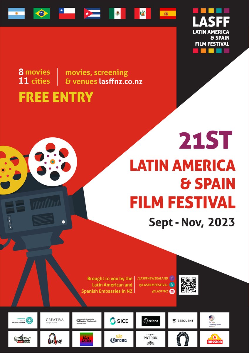 EmbacubaNZ's tweet photo. After several months of effort, the time has come. Tonight we will inaugurate our Latin America and Spain Film Festival (#LASFF). In its 21st edition, more cinema to disseminate our culture in New Zealand. #Cuba presents "Tales of One More Day" next Monday, September 4. https://t.co/bm16blOox1
