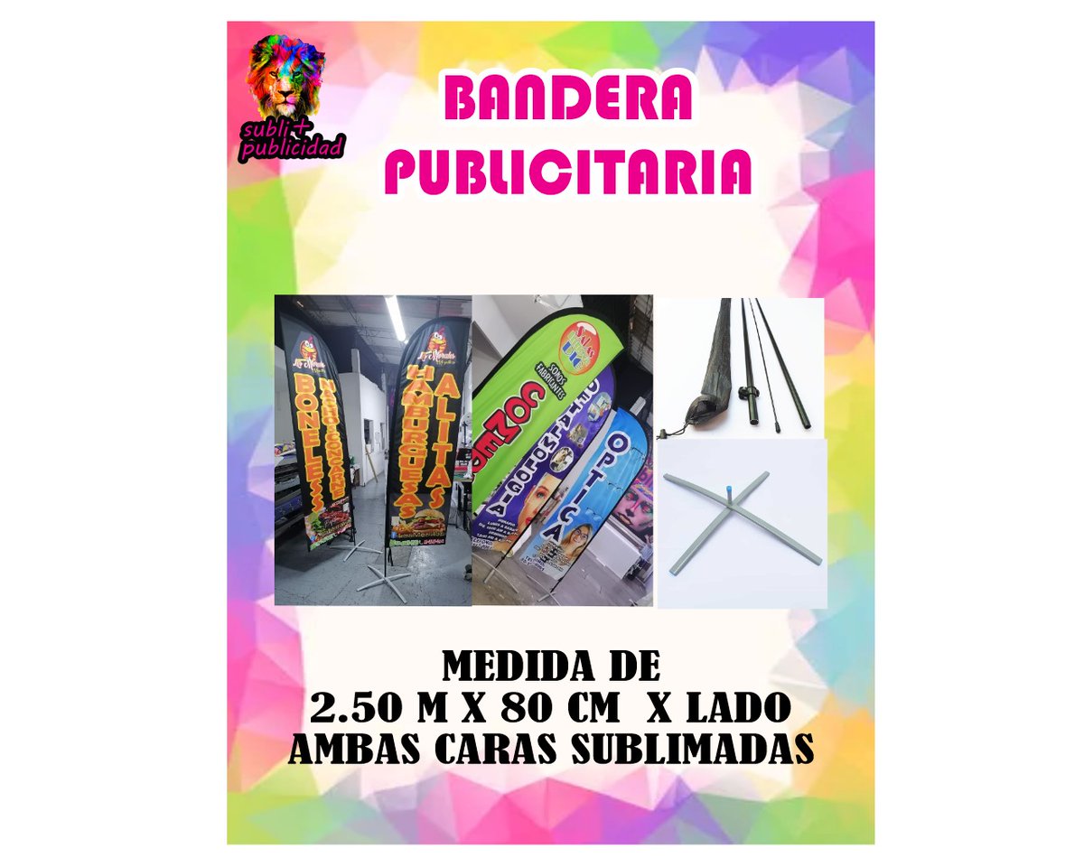 SubliPublicidad's tweet photo. Llama la atención y resalta tu negocio con #BanderaPublicitaria #BanderasTiburón #DiseñoPersonalizado #VistaAmbosLados #ImpresiónHD #Sublimación
-Marcelino Davalos #14
-Bernardo Couto #38 Locales 101 y 102 en #PlazaPublicity
Col. #Algarin Alcaldía #Cuauhtémoc https://t.co/4K6T8qWIKK