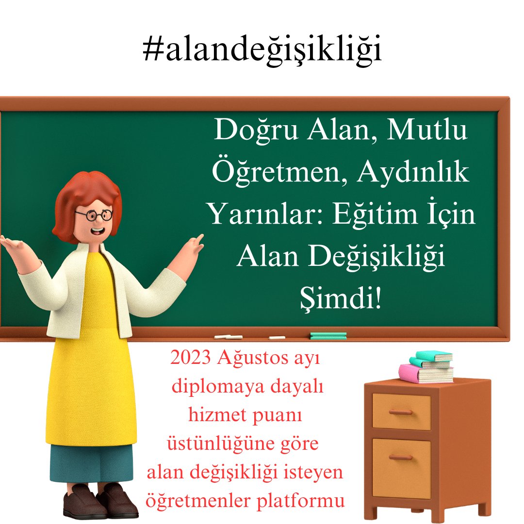 <a href="/talatyavuz29/">Talat YAVUZ</a> <a href="/Yusuf__Tekin/">Yusuf Tekin</a> İkinci üniversiteyi tamamladık. Kendimizi geliştirdik. Şimdi müjdenizi bekliyoruz Sayın Bakanım <a href="/Yusuf__Tekin/">Yusuf Tekin</a> 
#MebAlanDeğişikliğiBekliyoruz <a href="/kemalsamlioglu/">Kemal ŞAMLIOĞLU</a> <a href="/yilmaznazif/">Nazif Yılmaz</a> <a href="/farukyelkenci/">Ömer Faruk Yelkenci</a> <a href="/cftcblnt/">Bülent ÇİFTCİ</a> <a href="/EgitimBirSen/">Eğitim-Bir-Sen</a>  <a href="/turkegitimsen/">Türk Eğitim Sen</a> <a href="/_aliyalcin_/">Ali YALÇIN</a> <a href="/alideniz02/">Ali DENİZ</a> <a href="/_mehmettuncay/">Mehmet TUNCAY</a> <a href="/talatyavuz29/">Talat YAVUZ</a>