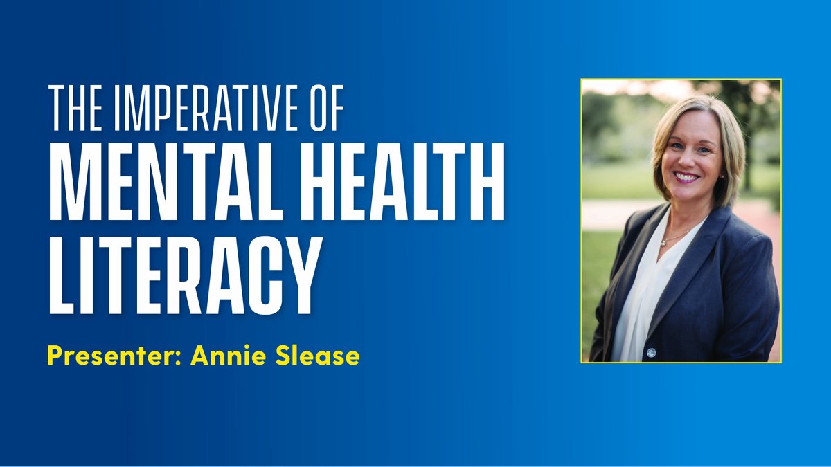 Register today for our next Lunchtime Learning on 9/28. 

Annie Slease, our strategic manager of mental health initiatives, discusses the imperative of understanding mental health conditions, early intervention strategies, and treatments.

Learn more at cds.udel.edu/imperative