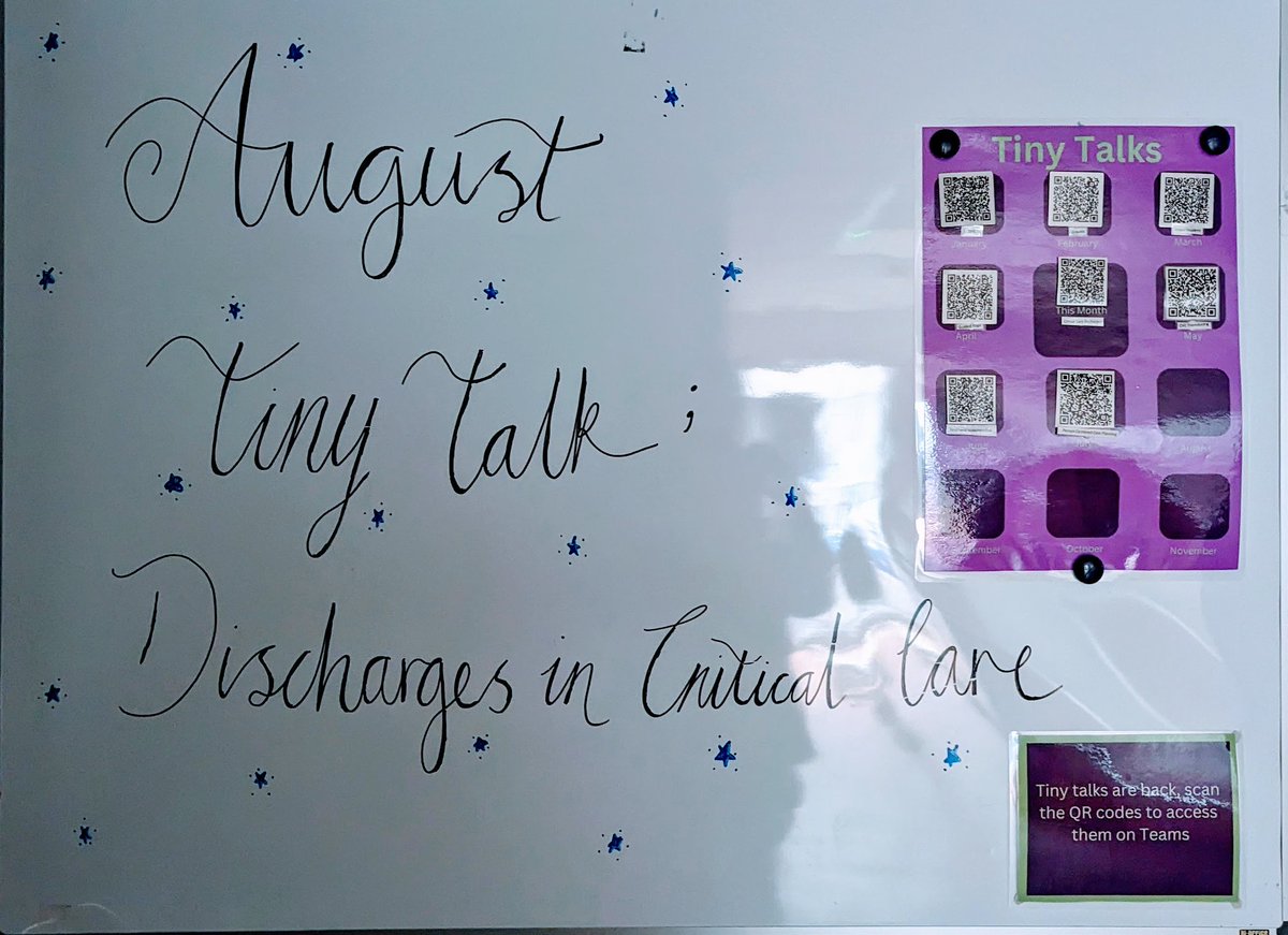 This month's tiny talked focused on discharge planning and the changes we have implemented locally to minimise delays for our patients. It coincided nicely with the release of the annual SICSAG report which highlights the impact of delayed discharges within critical care.