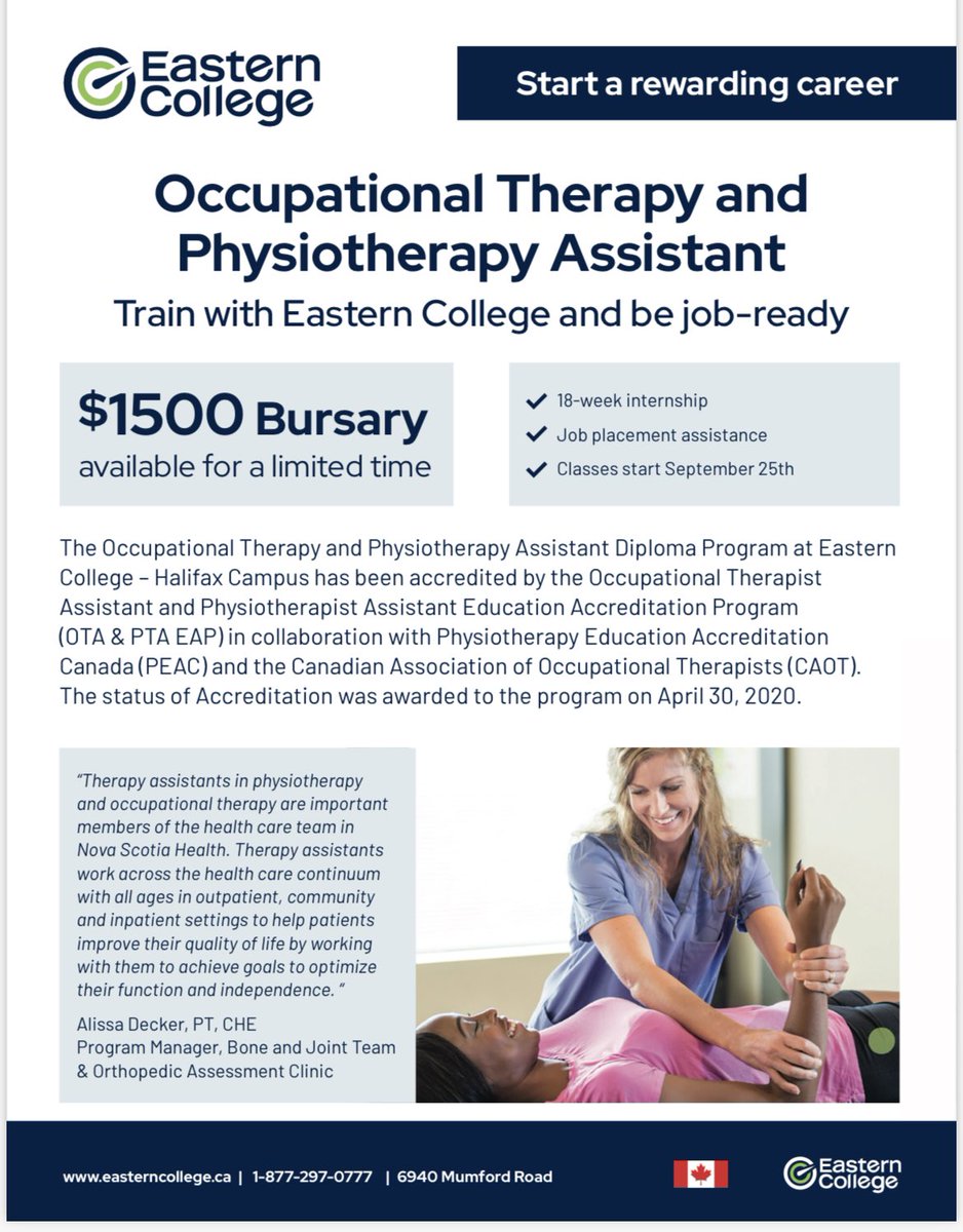 Occupational Therapy and Physiotherapy Assistant Progams - for in demand jobs!! @easterncollege