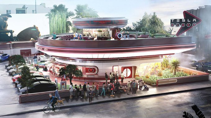 WondyrGroup's tweet photo. Elon Musk is building a Tesla diner and drive-in theatre in LA.

What are your thoughts on this? https://t.co/Q0dxjL6EfE