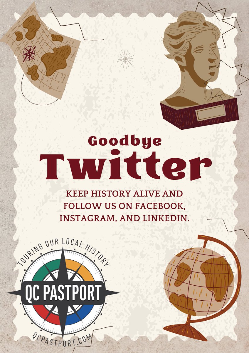 The time has come for us to say goodbye to Twitter. Please follow us on Facebook, Instagram, and LinkedIn as we continue keeping history alive throughout the Quad Cities. Thank you! qcpastport.com/our-story/