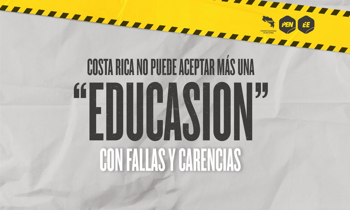 La Educación escrita con “S” es un error inaceptable.
Grave. Ninguna persona en cuarto grado de escuela, o más, debería cometerlo. La portada expresa la gravedad de esta situación y es un llamado urgente a la acción. #EstadodelaEducación

Conozca más aquí: estadonacion.or.cr/portada-ee2023/