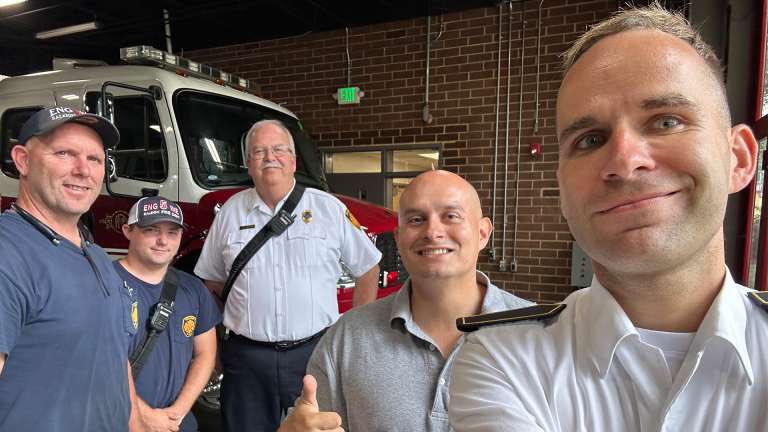 We want to introduce you to Firefighter Sven Scharschmidt. As part of the Sister Cities International partnership, Sven is spending a month here working with the @RaleighNCFire. Welcome to Raleigh, Sven! Read more about his visit: bit.ly/3P0Fv4F
