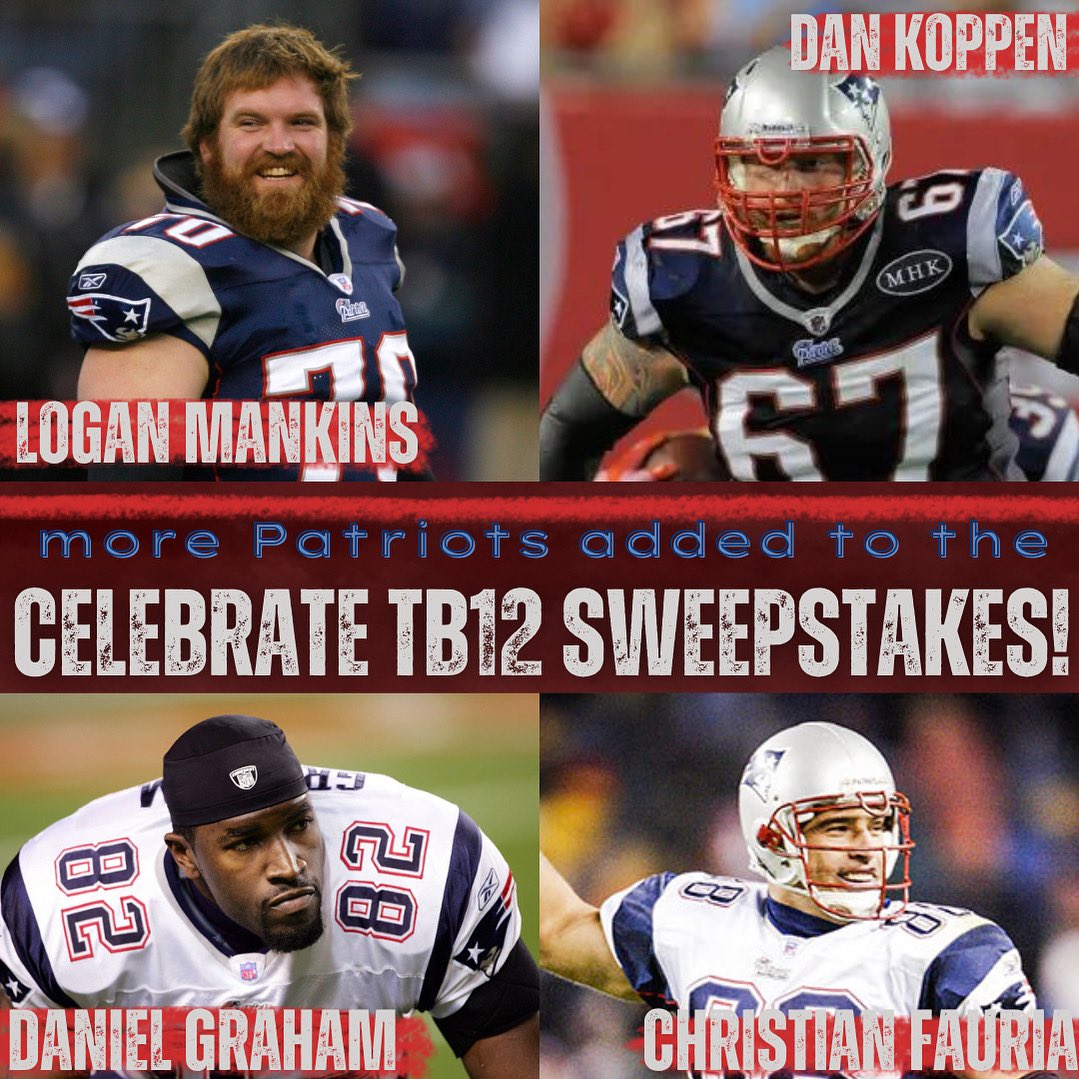 You heard it here first!☝️More Patriots Alumni have been added to the roster for the Celebrate TB12 Sweepstakes! The grand prize winners will get to meet Tom Brady AND hang with these pros in the suite during the home opener. 🏈 Visit celebratetb12.com for your chance! 🎟️