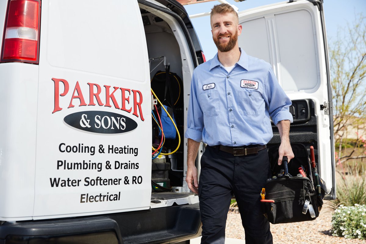 ParkerandSons's tweet photo. HEY ARIZONA! We out here!  If you see a Parker &amp; Sons van, billboard, signage etc. out and about in the valley, snap a photo, post it and make sure to tag us for a chance to be featured! #parkerandsons #plumbing #HVAC #electrical #waterservice #healthyhome https://t.co/0yPtpfRPTG