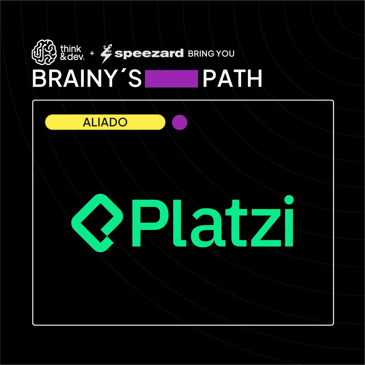 ThinkandDev's tweet image. 🤝 ¡LES PRESENTAMOS A NUESTO PRIMER ALIADO!

Bienvenido a Brainy&apos;s Path, @platzi. 

Nos vemos hoy a las 17:00 (GMT-3) en nuestro canal de YouTube.

Te vamos a contar todo lo que @platzi  va a aportarle al programa, junto a la genia de @NatyShi_.

🔗 youtube.com/@thinkanddev
