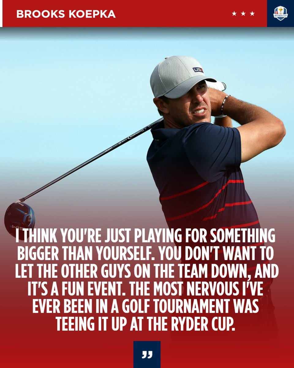 There's nothing like playing in the @RyderCup — Just ask @BKoepka!