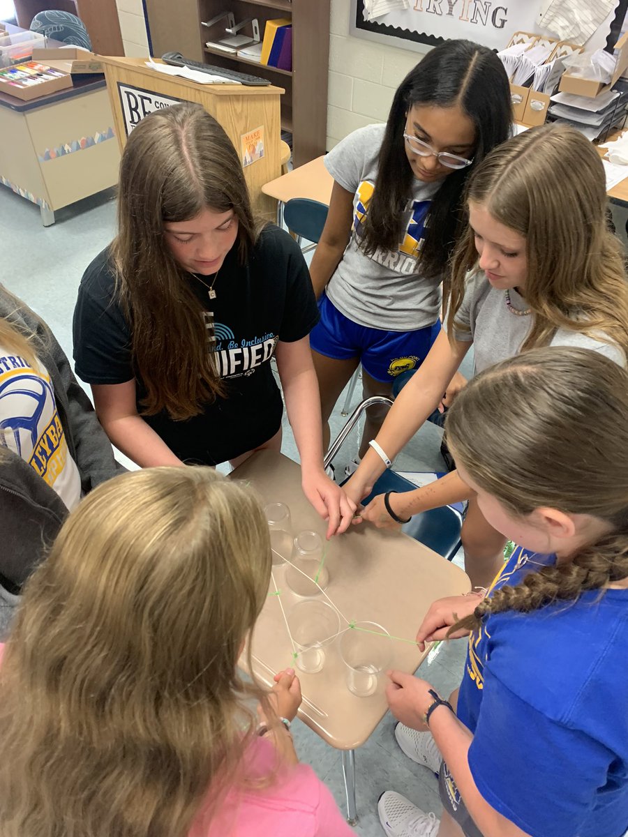 Rawstromsclass's tweet photo. Working on our team building during activity block…cup stacking and building towers! @HBMSWarriors #teamwork https://t.co/Dkwk6eqfIG