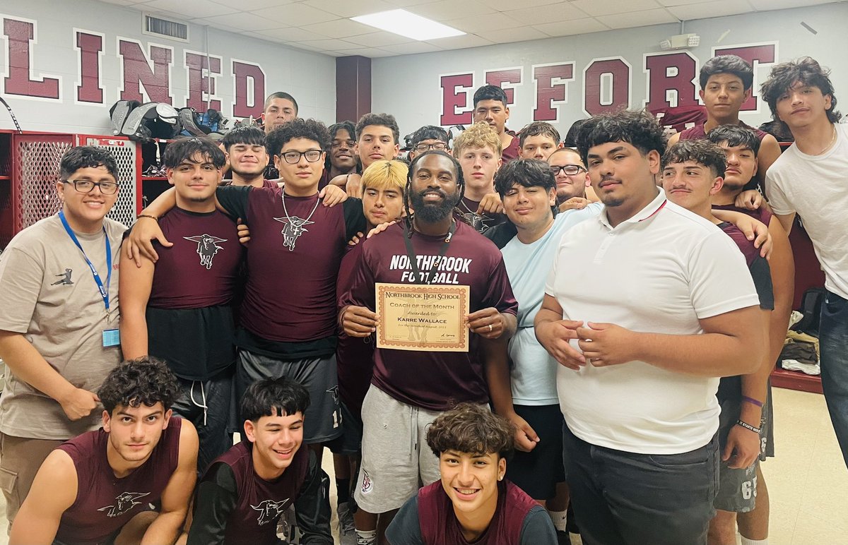 Gomezican's tweet photo. Congratulations to @CoachKarre24 for being selected as the first recipient of the #CoachofTheMonth for this school year! Coach Wallace works tirelessly to make sure every student gets the best opportunities for success 

#RIDE https://t.co/mK9nHNuGZg