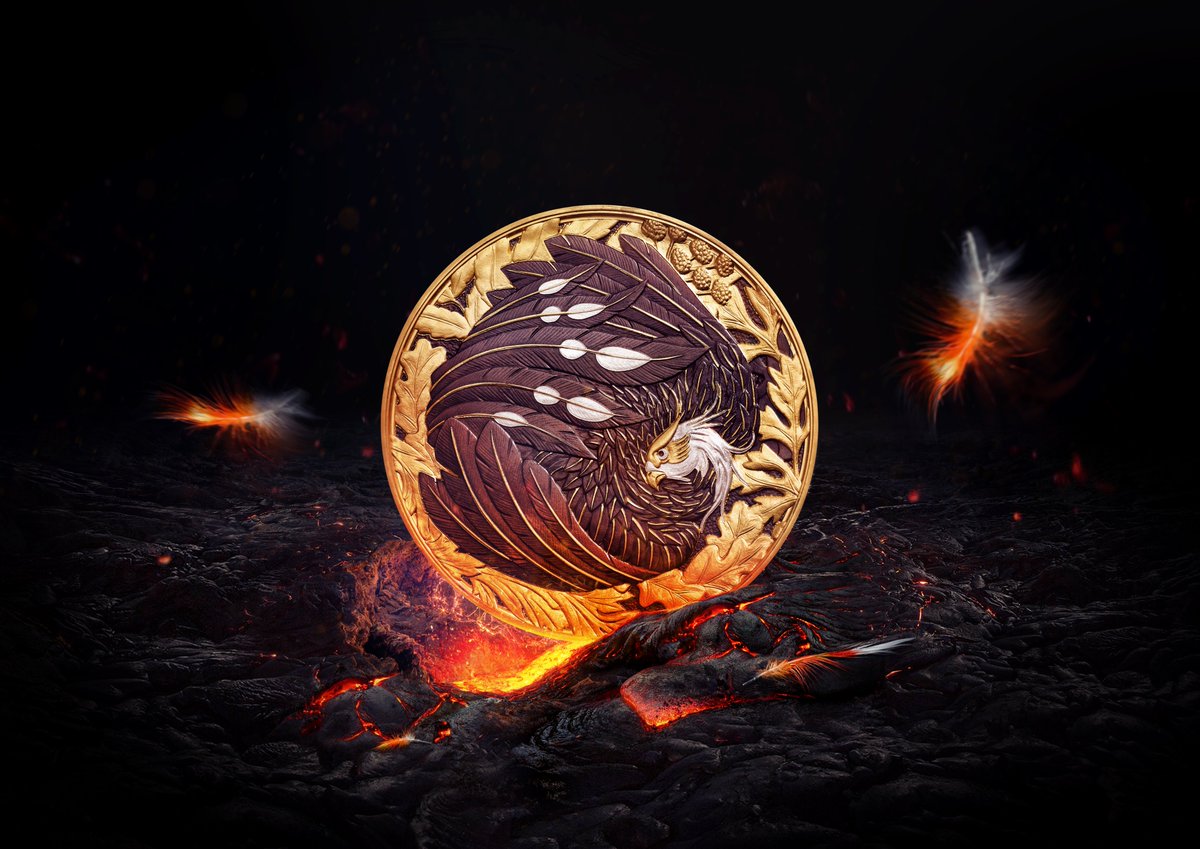 TH3Mdotcom's tweet image. An iconic rebirth with @RoyalMintUK - We had the honour of crafting the visuals for the first of the “Royal Mint Master Works”. The £250,000+ Phoenix Ascendant coin. imagining the mythic Phoenix rising from its ashes. 🔥 #royalmint #coincollecting